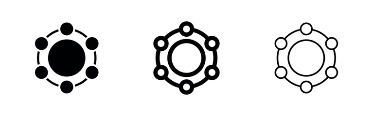 Naklejka na ściany i meble Network connection icon, representing a collaborative hub and central point of interaction