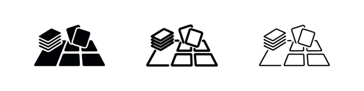 Card Sorting User Experience Research and Organization Icon Set