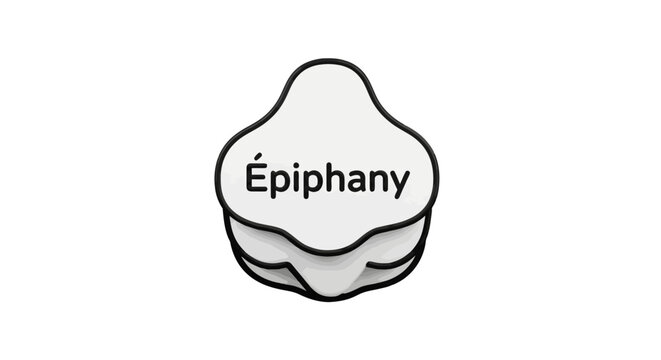 White organic shape with epiphany text label