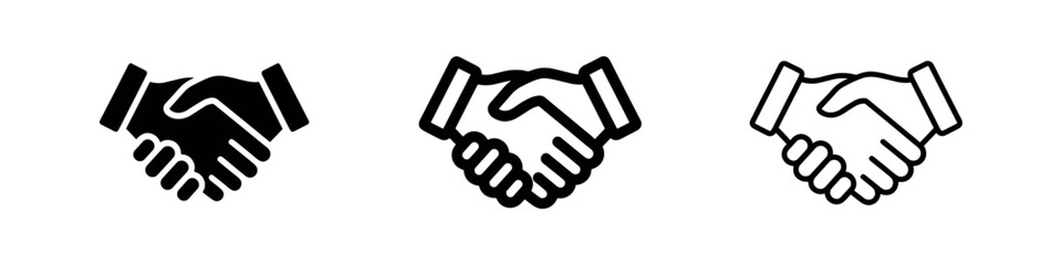 Obraz premium Handshake Icon Set. Business Agreement and Partnership Symbol.