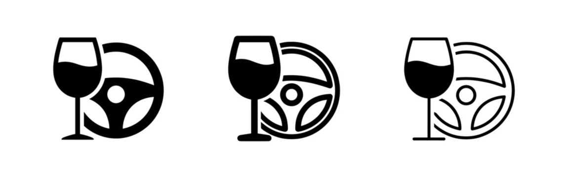 Drunk Driving Warning Icons