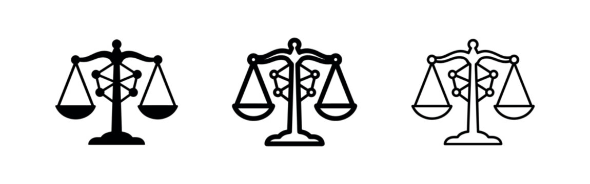 Android vs Apple Icons: Line Art of Android Bot and Apple Logo