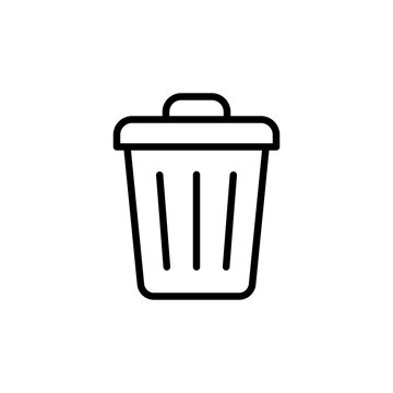 Instructional icon for keeping trash cans sealed and secure.
