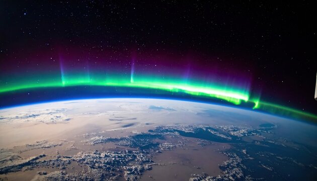 Spectacular Aurora Borealis Lights Dance Above Planet Earth's Horizon From Orbit