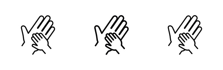 Obraz premium Adult and Child Hand Icon Set - Family Care, Support, and Protection Symbol