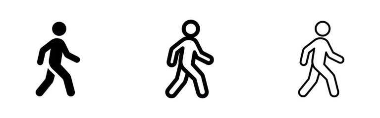 Fototapeta premium Walking Man Pedestrian and Active Movement Icons