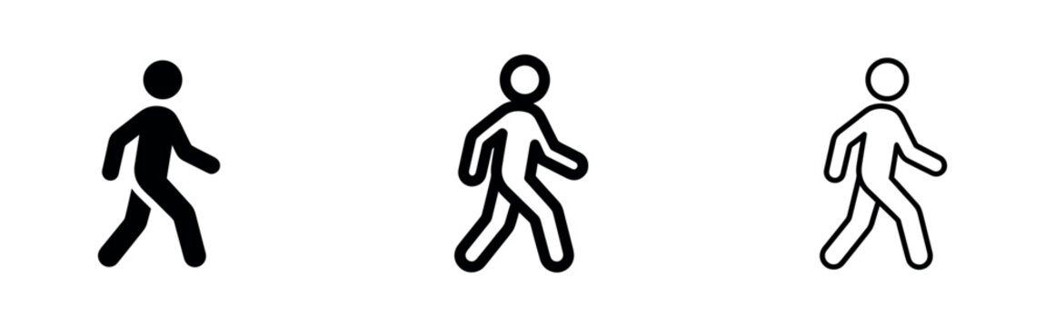 Walking Man Pedestrian and Active Movement Icons