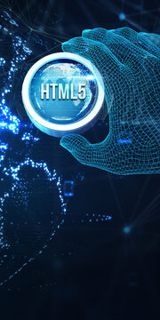 The concept of business, technology, the Internet and the network.  HTML5. 3d illustration