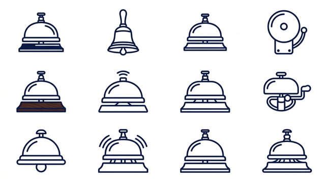 Cloche bell server food cover icons.
