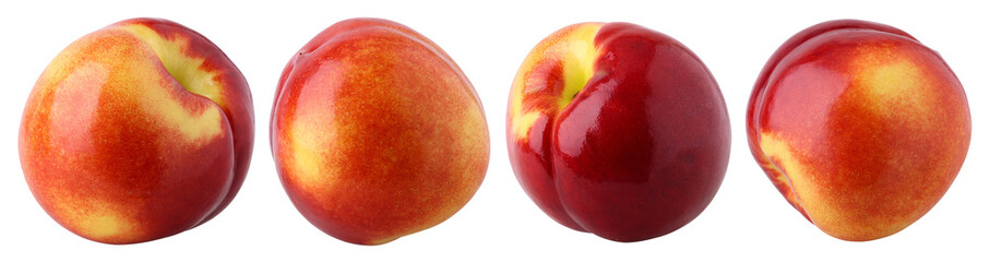 Close-up shot, Nectarine fruit isolated, transparent PNG, PNG format, Collection © natthapol
