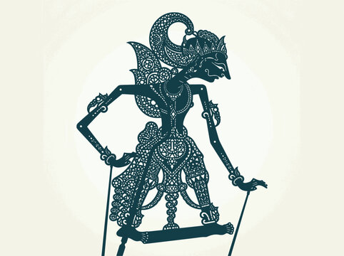 Wayang Kulit Shadow Puppet Vector Illustration of Javanese Traditional Character