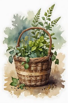 Goosefoot in a foraging basket