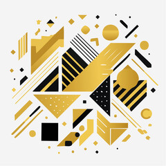 Obraz premium Abstract Geometric Shapes with Gold and Black Gradient