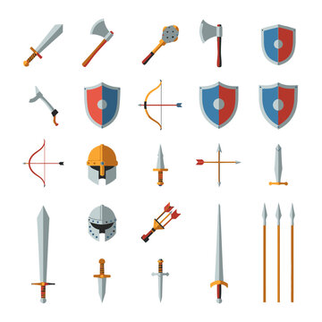 Medieval Swords Shields and Armor Weapons.