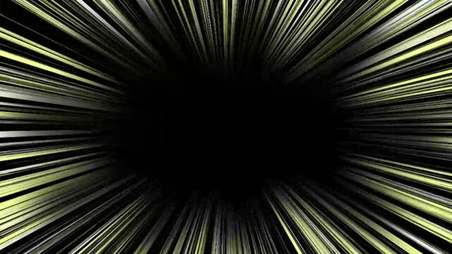 ゲーム実況・アクション演出向け 黒色の集中線アニメ風背景動画。ショックなリアクション
