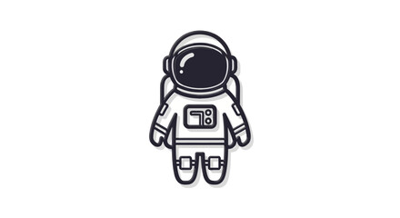 Cute stylized astronaut character icon for space exploration © farel