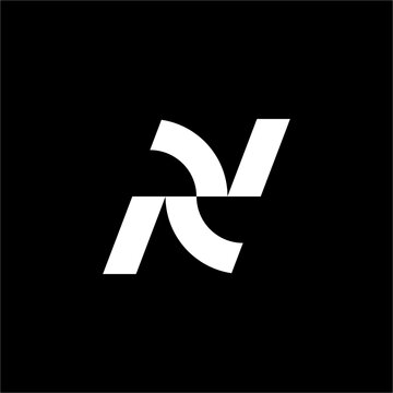 Futuristic pinwheel logo combining sharp angles and curved black segments to form an N and R mark.