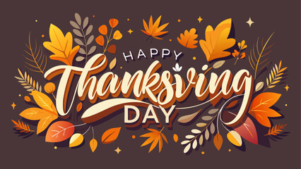 Colorful autumn thank you message with falling leaves and pumpkins © ruposhi