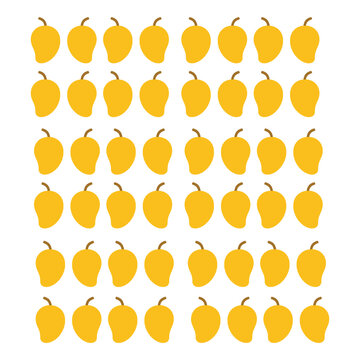 lat design mangoes collection, seamless tropical fruit background element