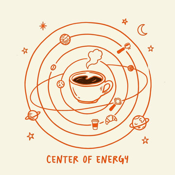 Coffee Cup With Rising Steam.