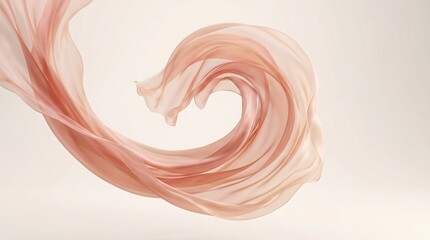 Fototapeta premium Flowing Silk Fabric Swirls in Soft Light