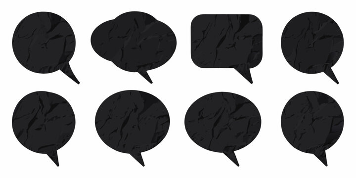 Black Marble Speech Bubbles A Collection Of Silhouettes