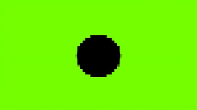 Black oval shape on a vibrant green background, simple graphic design element.
