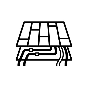 Structured Cabling Line Icon Vector for Underfloor Wiring System