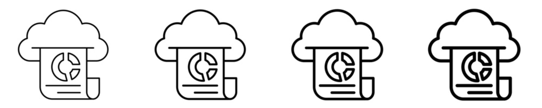 Cloud Analytics Report Icon Set Different Style Collection