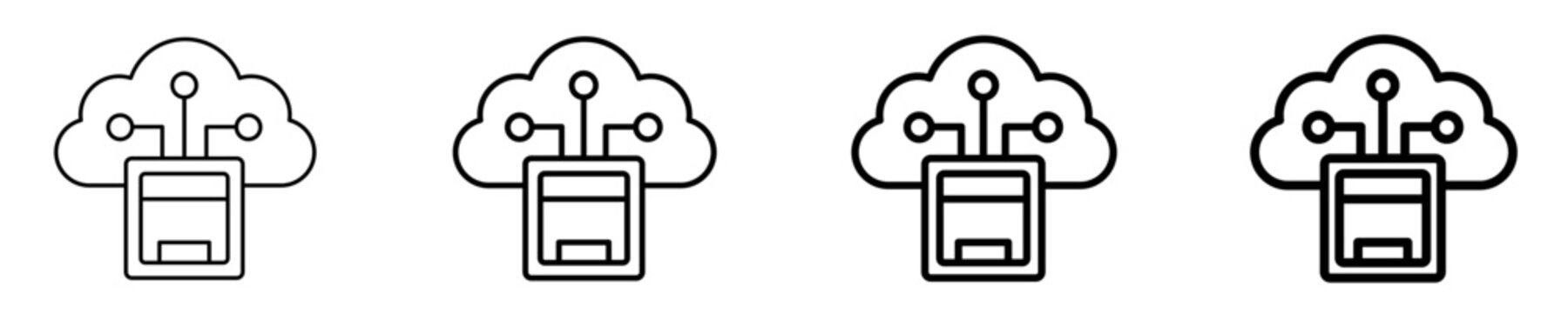 Cloud Processor Icon Set Different Style Collection