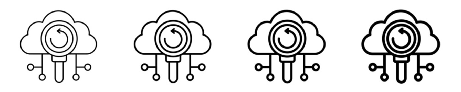 Cloud Search Sync Icon Set Different Style Collection
