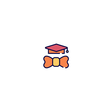 Academic graduation ceremony outfit vector icon