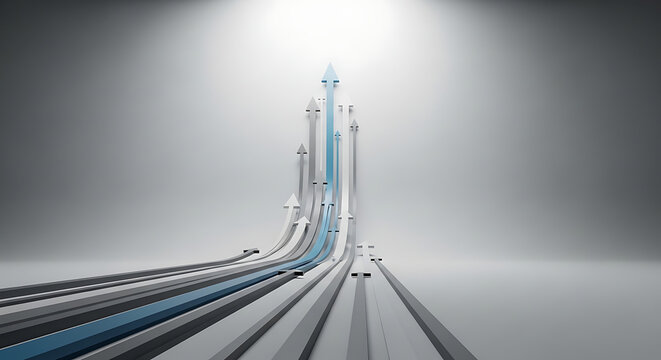 Abstract background with rising arrows representing business growth and success.
