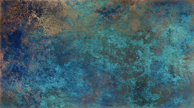 Oxidized blue silver leaf texture with rustic metallic patina