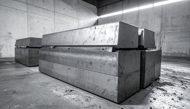 Stacked rectangular lead blocks, industrial raw material, showing minor surface imperfections and texture.