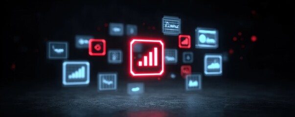 Fototapeta premium Precise coding and programming define the research graph, providing a statistic and analysis that strengthens the final report.