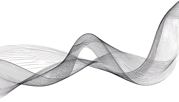 abstract wavy line pattern with intricate geometric details, digital wave, futuristic design element