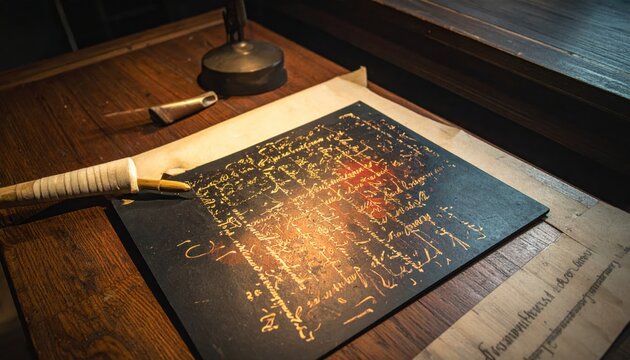 Detailed Roman cursive script scratched into a wax tablet with stylus marks on a wooden surface