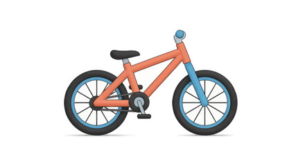 Fototapeta premium Colorful orange and blue bicycle for outdoor fun