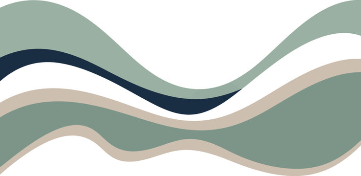 Abstract wavy graphic design element in sage green and dark blue with abstract background minimalist illustration decoration movement backdrop stylized creative template composition