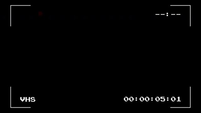 A vintage video recording screen displaying a red recording light and time stamp for creative media projects