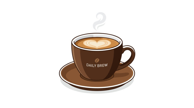 cup of coffee with coffee beans on saucer isolated in white background morning espresso beverage mug hot black coffee aroma drink breakfast cafe scene