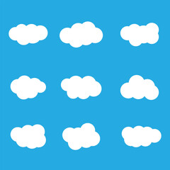 Obraz premium Cute Cloud Icons Bundle – Minimal Sky Cloud Illustration Set