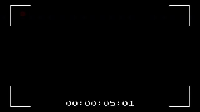 Video recording in progress displayed on a camera monitor with a red recording light and timer showing elapsed time