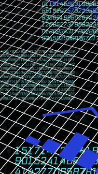 Vertical video: Digits sparking viz: bars rising, line tracing, rings pulsing, pan showing trends