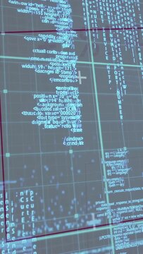 Vertical video: On pan HUD shifting right, revealing binary panel and maroon charts showing trends