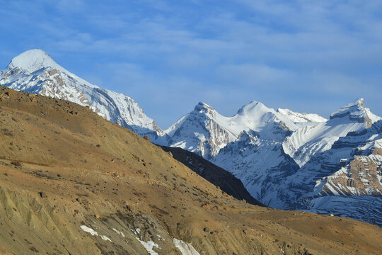 Spiti Valley Landscape Featuring Kaza Kibber Langza and Key Monastery in Himachal Pradesh