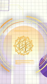 Vertical video: Percent labels changing prompt orange orb rotating as HUD rings pulsing show trends