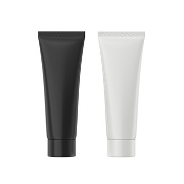 Cosmetic tube mockup isolated on white background. 3D rendering.