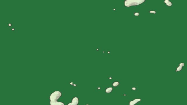 A series of cloud explosions in a loop with a green screen background, perfect for use in special effects, action sequences, or dramatic visual effects. - Professional Chroma Key Footage